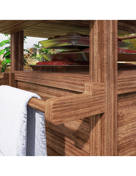 Carrito de Parrilla al Aire Libre Outsunny con Ruedas y Gabinete