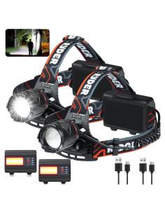 Juego de 2 Linternas Frontales Recargables Foleto 470 Lúmenes