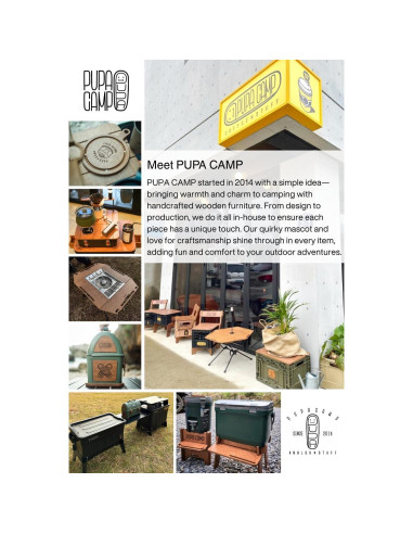 Mesa de Madera PUPA CAMP para Caja de Almuerzo Stanley 10qt