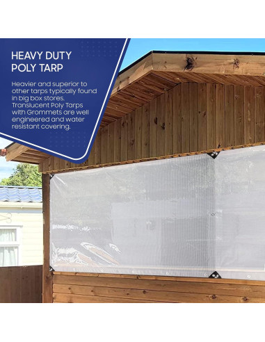 Lona Plástica Translúcida TarpsNow 3.05x3.66m Impermeable