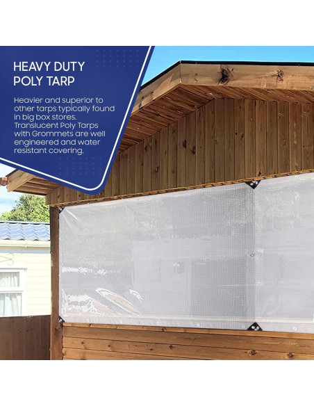 Lona Plástica Translúcida TarpsNow 3.05x3.66m Impermeable