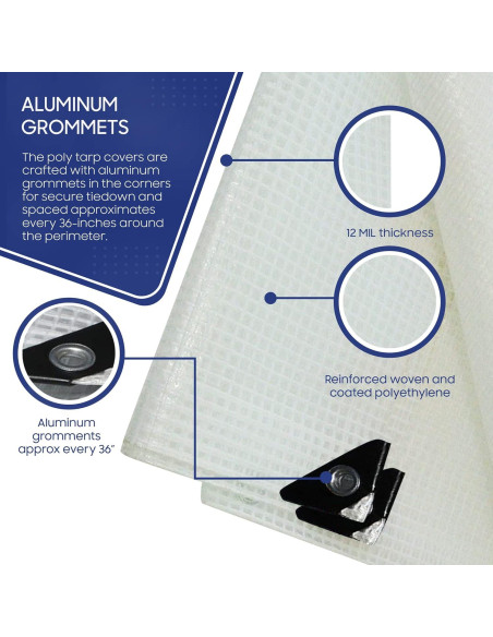Lona Plástica Translúcida TarpsNow 3.05x3.66m Impermeable