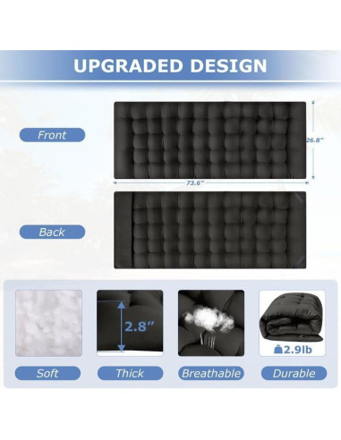 Cama de Camping Plegable ZENPETIO 227 kg con Colchón Grueso