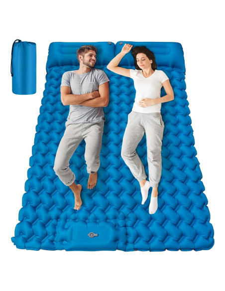 Colchón Inflable Seektain 200x130 cm con Bomba de Pie 10 cm