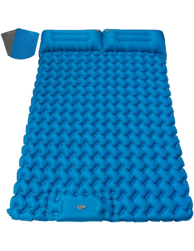 Colchón Inflable Seektain 200x130 cm con Bomba de Pie 10 cm