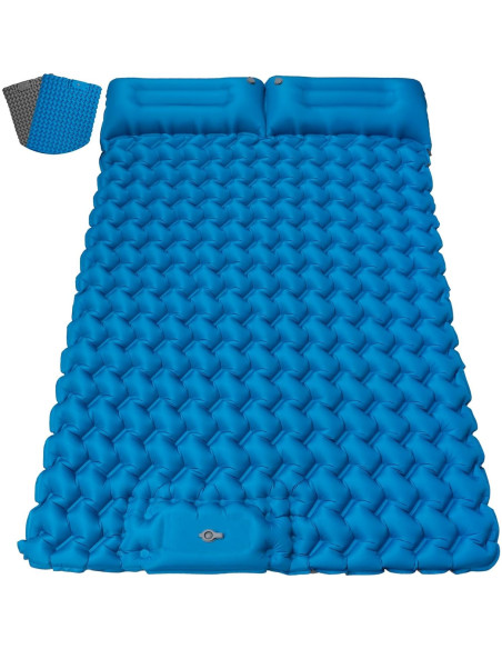 Colchón Inflable Seektain 200x130 cm con Bomba de Pie 10 cm