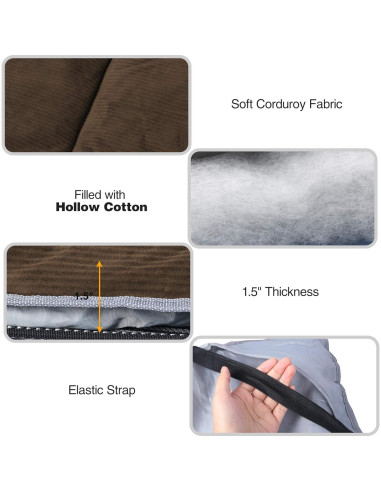 Almohadilla de Cama Plegable REDCAMP 190.5x73.7cm Algodón Marrón