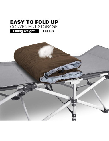 Almohadilla de Cama Plegable REDCAMP 190.5x73.7cm Algodón Marrón