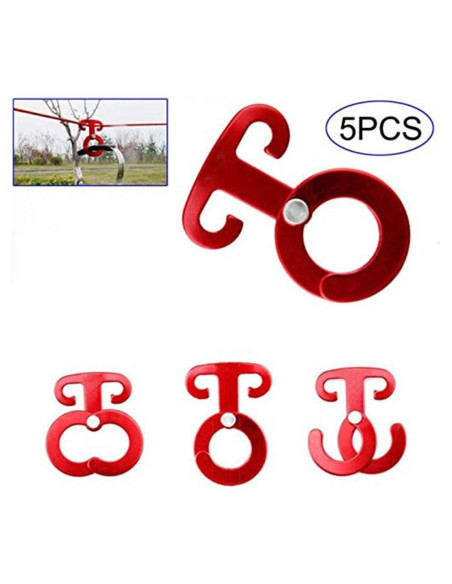 5 Ganchos de Cuerda de Aluminio Aibote para Camping 6.1cm