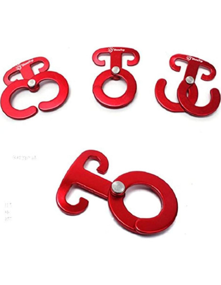5 Ganchos de Cuerda de Aluminio Aibote para Camping 6.1cm