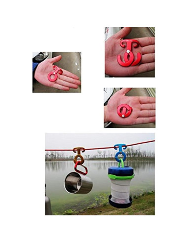 5 Ganchos de Cuerda de Aluminio Aibote para Camping 6.1cm