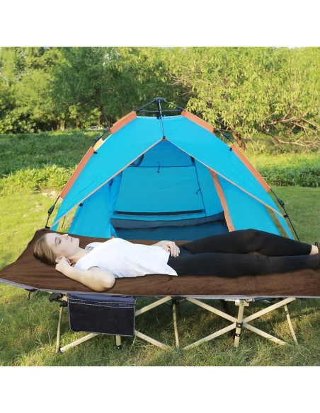 Almohadilla de Cama Plegable REDCAMP 190.5x73.7cm Algodón Marrón