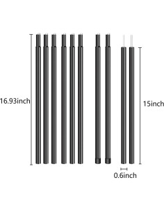 Postes de Carpa Ajustables Willhom - 2 Juegos de 190.5 cm 2