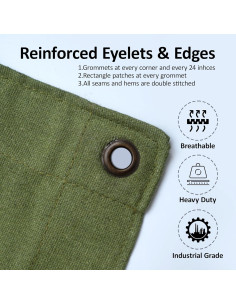 Lona Resistente Zuperia 3.05x3.66m Verde Oliva con Ojetes 2