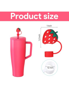 8 Cubiertas de Pajitas de Silicona Rosa para Vasos Brumate 40 oz 2