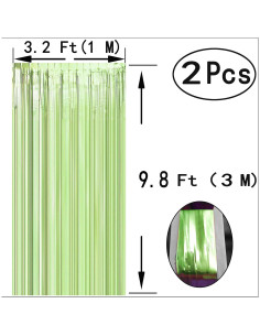 Cortinas de Flecos de Papel de Aluminio Verde JUICY MOOM 0.97m x 3m 2