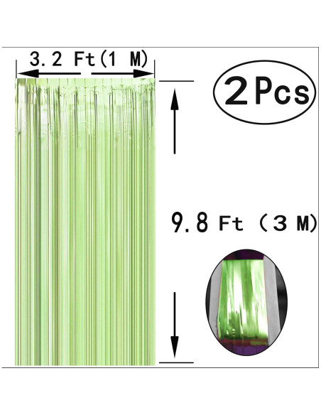 Cortinas de Flecos de Papel de Aluminio Verde JUICY MOOM 0.97m x 3m