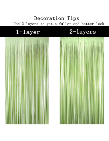 Cortinas de Flecos de Papel de Aluminio Verde JUICY MOOM 0.97m x 3m