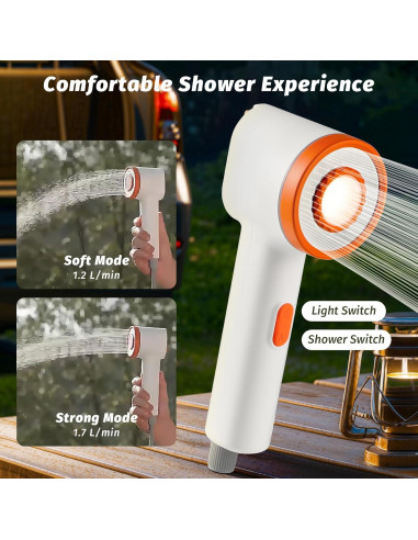 Ducha de Camping Portátil Clirass Vibe 2500mAh IPX6 con Luz