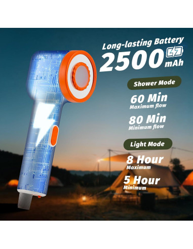 Ducha de Camping Portátil Clirass Vibe 2500mAh IPX6 con Luz