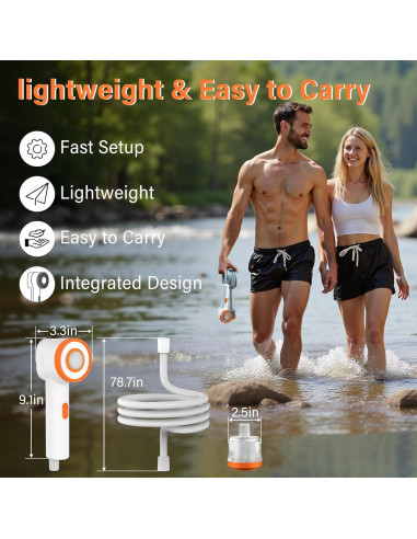 Ducha de Camping Portátil M KARMATER con Filtración y Luz LED