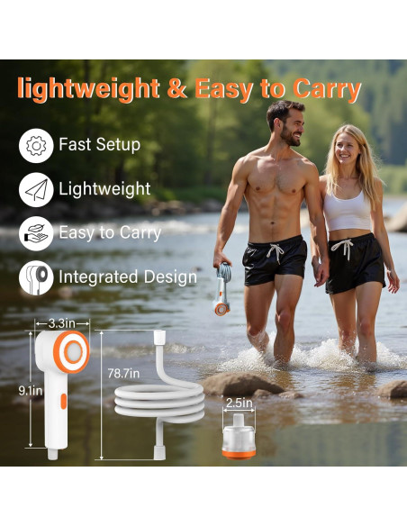 Ducha de Camping Portátil M KARMATER con Filtración y Luz LED