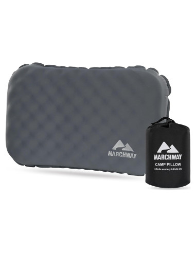 Almohada Inflable MARCHWAY para Camping y Viajes - Gris