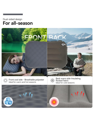 Almohada Inflable MARCHWAY para Camping y Viajes - Gris