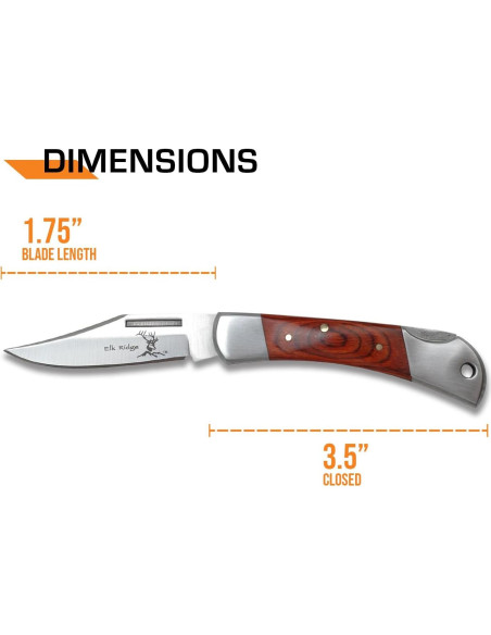 Cuchillo Plegable Elk Ridge 5.7 cm Acero Inoxidable y Madera