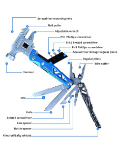 Multiherramienta 18-en-1 DUSH PACE con Martillo y Cuchillo 2