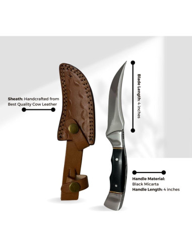 Cuchillo de Caza Fijo Genérico 20.32 cm Hoja Afilada con Funda