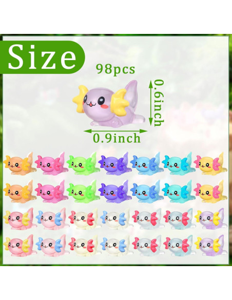 98 Mini Figuras de Axolote Luminiscentes Sonwyoung - Resina