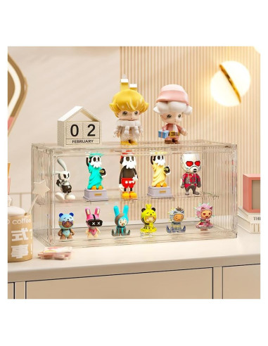 Caja de Exhibición Acrílica KHNR 2 Capas con Puerta Magnética