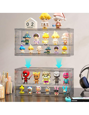 Caja de Exhibición Acrílica KHNR 2 Capas con Puerta Magnética