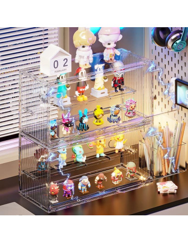 Caja de Exhibición Acrílica KHNR 2 Capas con Puerta Magnética