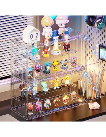 Caja de Exhibición Acrílica KHNR 2 Capas con Puerta Magnética