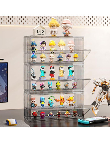 Caja de Exhibición Acrílica KHNR 2 Capas con Puerta Magnética