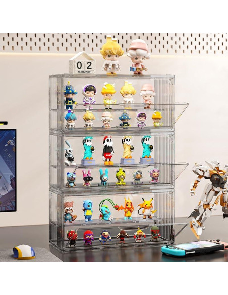 Caja de Exhibición Acrílica KHNR 2 Capas con Puerta Magnética