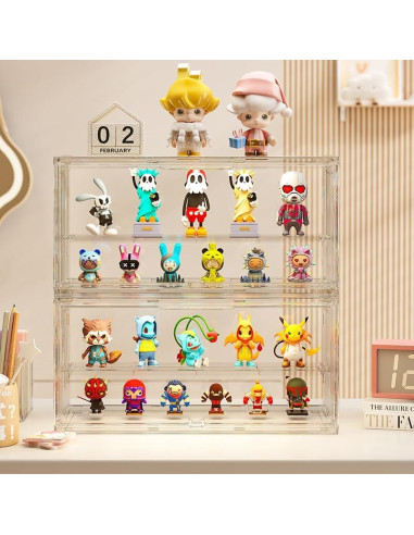 Caja de Exhibición Acrílica KHNR 2 Capas con Puerta Magnética