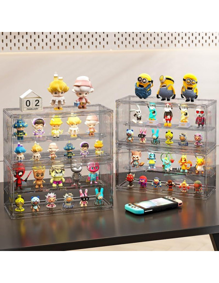 Caja de Exhibición Acrílica KHNR 2 Capas con Puerta Magnética