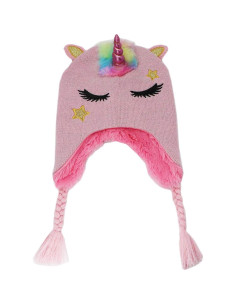 Gorro de Invierno para Niñas Unicornio Brillante Talla Única 2