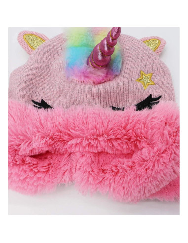 Gorro de Invierno para Niñas Unicornio Brillante Talla Única