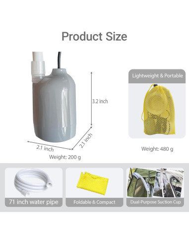 Ducha portátil Iron Hammer 12V alta presión para camping