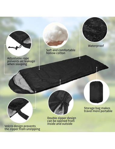 Paquete de 6 Sacos de Dormir Tewloss Algodón 4 Estaciones 210x76cm