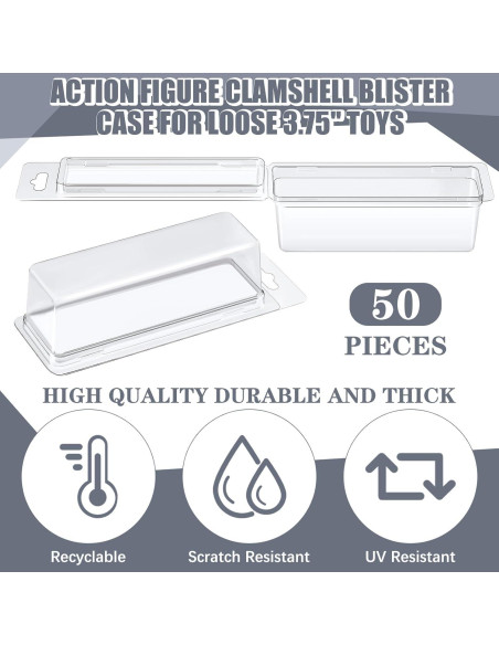 Cajas Protectores de Plástico Blister Wesiti 50 Pcs para Figuras
