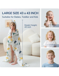 Toalla con Capucha para Niños usbettas 109.22x109.22 cm Algodón 2