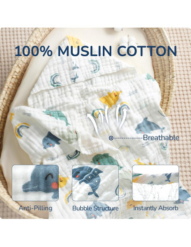 Toalla con Capucha para Niños usbettas 109.22x109.22 cm Algodón