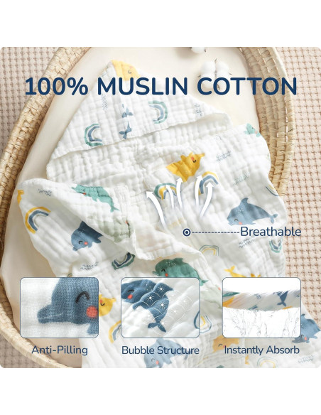 Toalla con Capucha para Niños usbettas 109.22x109.22 cm Algodón Toalla con Capucha para Niños usbettas 109.22x109.22 cm Algodón