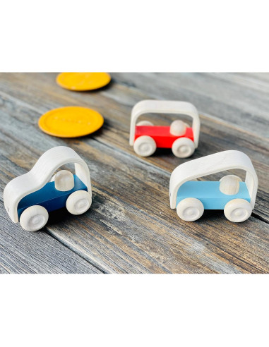 PlanToys Vroom Truck Juguete de Empuje de Madera Ecológico