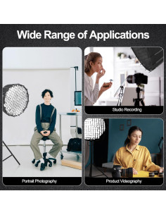 Softbox Parabólico Dodecágono WELLMAKING 65cm 16K con Difusores 2